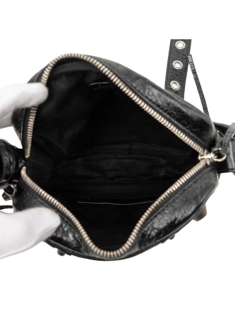 Balenciaga le Cagole Crossbody Shoulder Bag Black Leather
